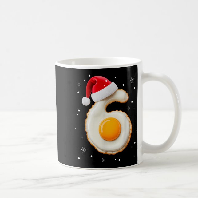 67 Meme Funny Number 6 Egg Bacon Matching Christma Kaffeetasse (Rechts)