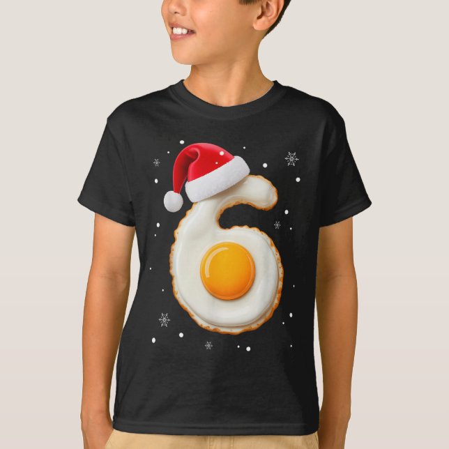 67 Meme Funny Number 6 Egg Bacon Matching Christma T-Shirt (Vorderseite)