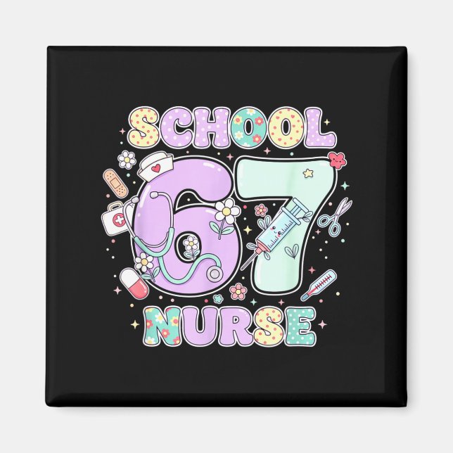 67 Meme Funny School Nurse Six Seven Meme Boys Gir Magnet (Vorne)