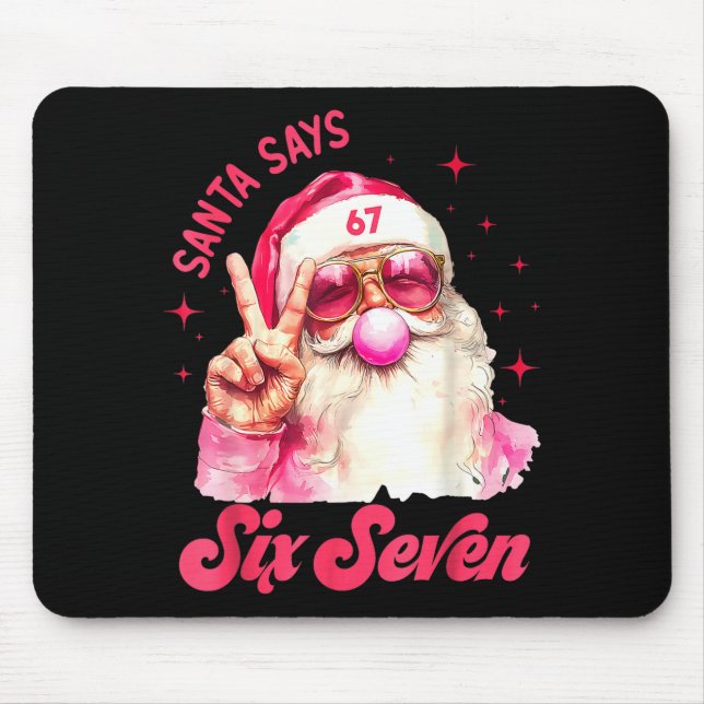 67 Meme Funny Six Seven Christmas 6-7 Meme Santa 6 Mousepad (Vorne)