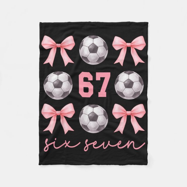 67 Meme Fußball-Mutter Schwester Coquette Bögen Ro Fleecedecke (Vorderseite)