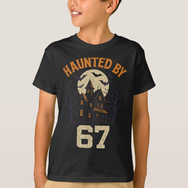 67 Meme Halloween Costume Haunted By 6-7 Brainrot  T-Shirt (Vorderseite)