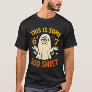 67 Meme Halloween-Kostüm 6 7 Lustiges Boo-Blatt Se T-Shirt