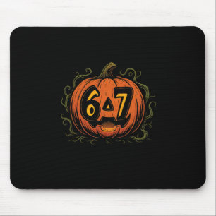 67 Meme Halloween-Kürbis - Six Seven Gen Alpha Z Mousepad