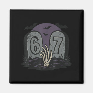 67 Meme Halloween-Skelett Soky - Six Seven Gen Al Magnet