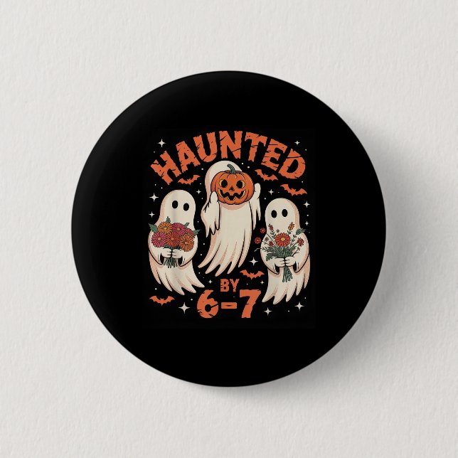 67 Meme Halloween Verflucht  Button (Vorderseite)