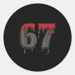 67 Meme Halloween Verflucht Gruselig - Six Seven G Runder Aufkleber