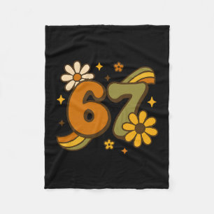 67 Meme Herbst Autumn Groovy Retro 70er Sechs Sieb Fleecedecke