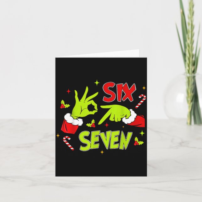 67 Meme Humor 6-7 Funny Xmas Six Seven Christmas  Karte (Vorderseite)