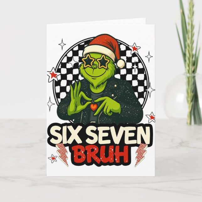 67 Meme Humor 6-7 Lustig sechs sieben Weihnachten  Karte (Vorderseite)