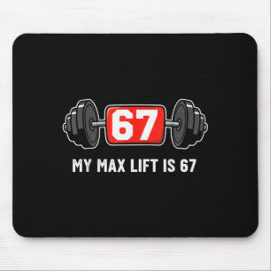 67 Meme Lustig 6 7 Sechs Sieben Fitnessstudio Trai Mousepad