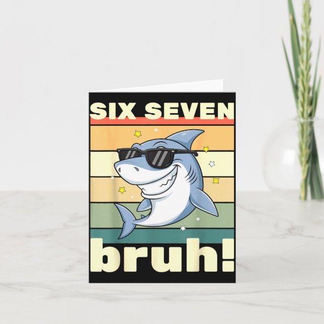 67 Meme Lustig Six Seven Bruh 6-7 Meme Kinder Jung Karte (Vorderseite)
