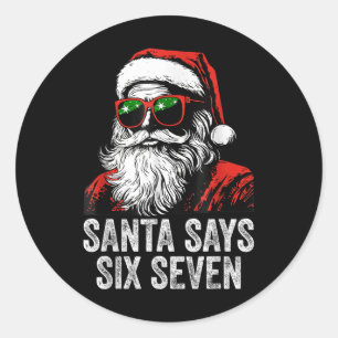 67 Meme Lustig Six Seven Weihnachten 6-7 Meme Sant Runder Aufkleber