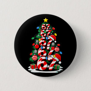 67 Meme Lustig Six Seven Weihnachtsbaum Lichter Xm Button
