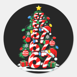 67 Meme Lustige Sechs Sieben Weihnachtsbaumlichter Runder Aufkleber