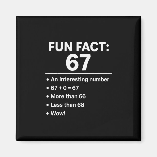 67 Meme Lustige Tatsache - Six Seven Gen Alpha Z L Magnet (Vorne)