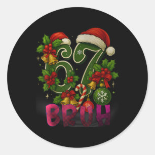 67 Meme Lustige Weihnachten Rotes Karo Xmas Schlaf Runder Aufkleber
