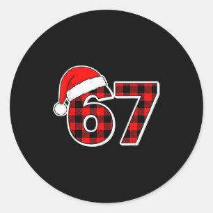 67 Meme Lustige Weihnachten Rotes Karo Xmas Schlaf Runder Aufkleber