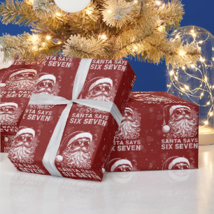 67 Meme Lustiger Santa sagt sechs sieben Weihnacht Geschenkpapier