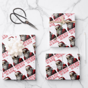 67 Meme Lustiger Santa sagt sechs sieben Weihnacht Geschenkpapier Set