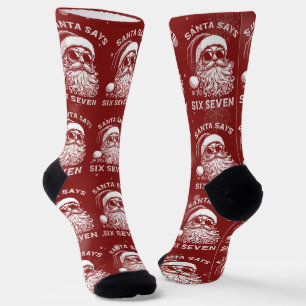 67 Meme Lustiger Santa sagt sechs sieben Weihnacht Socken