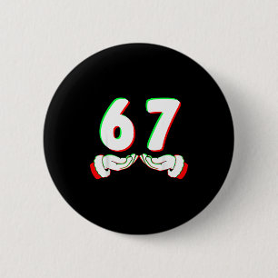 67 Meme Lustiges Six Seven Weihnachts-Shirt Männer Button