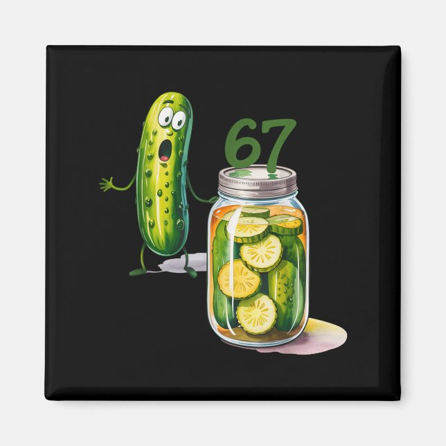 67 Meme Pickle Überraschung Eine Dose geschnittene Magnet (Vorne)
