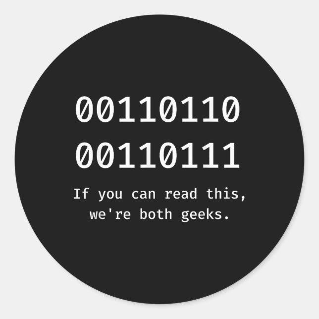 67 Meme Programmierer Binärcode Lustig Sechs Siebe Runder Aufkleber (Vorderseite)