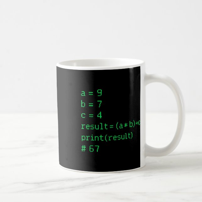 67 Meme Python-Code-Ergebnis Geek-Humor Sechs Sieb Kaffeetasse (Rechts)