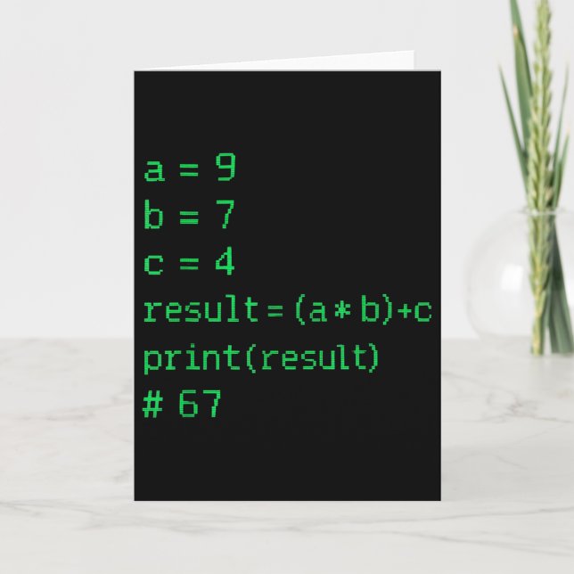 67 Meme Python-Code-Ergebnis Geek-Humor Six Seven  Karte (Vorderseite)
