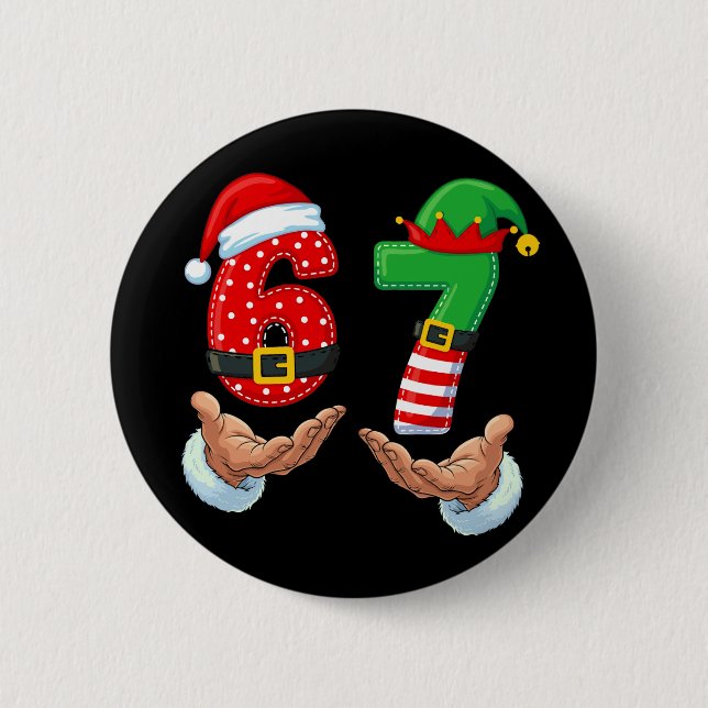 67 Meme Santa's Hands Button (Vorderseite)