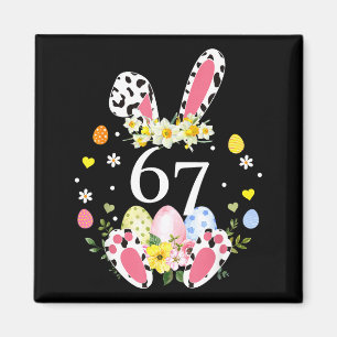67 Meme sechs sieben 6 7 Hase Leopard Kinder lusti Magnet