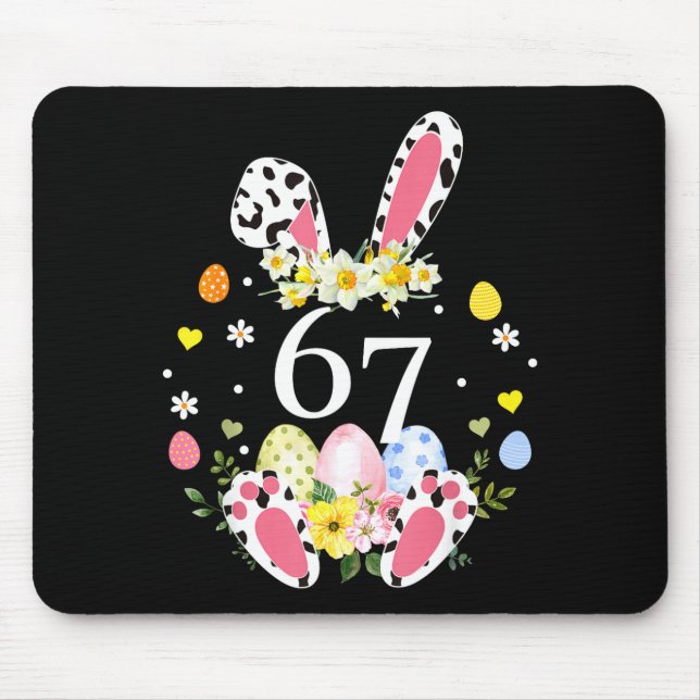 67 Meme sechs sieben 6 7 Hase Leopard Kinder lusti Mousepad (Vorne)