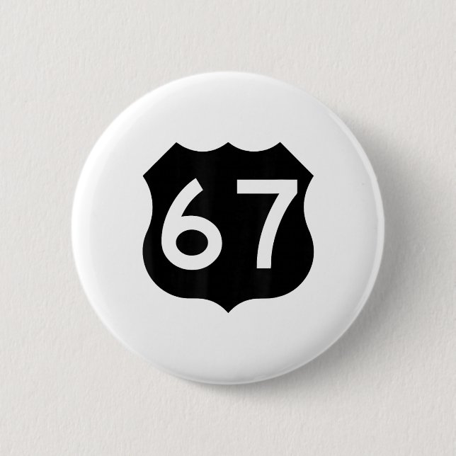 67 Meme Sechs Sieben 6-7 Lustiger Internet-Witz Vi Button (Vorderseite)