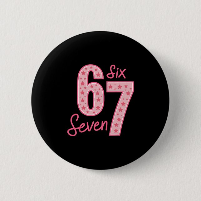 67 Meme Sechs Sieben  Button (Vorderseite)