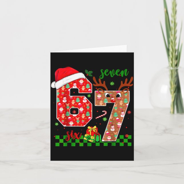 67 Meme Sechs Sieben Für Kinder Frauen Männer Jung Karte (Vorderseite)