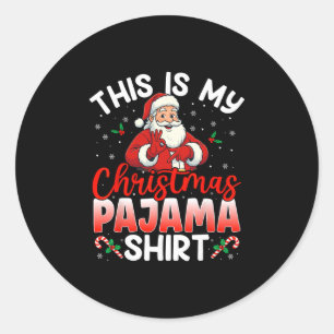 67 Meme Sechs Sieben Lustige Weihnachts-Pyjamas Sa Runder Aufkleber