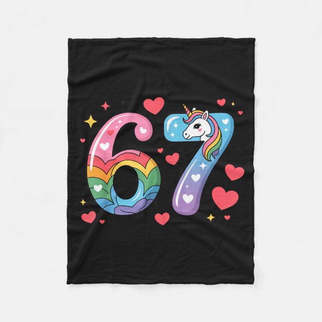 67 Meme Shirt Number Funny Six Seven 6 7  Fleecedecke (Vorderseite)