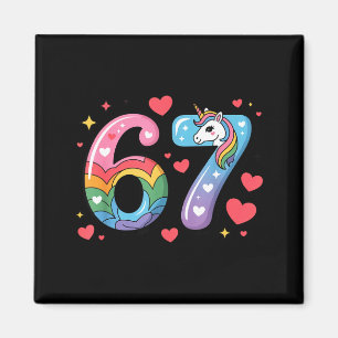 67 Meme-Shirt Nummer Lustig Sechs Sieben 6 7 Magnet