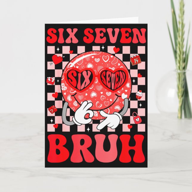 67 Meme Six Seven 6 7 Bruh Valentins Herz Jungen G Karte (Vorderseite)
