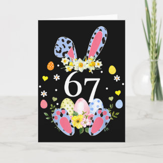67 Meme Six Seven 6 7 Bunny Leopard Kids Funny Eas Karte