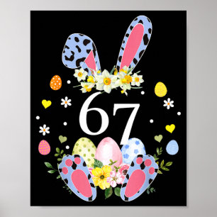 67 Meme Six Seven 6 7 Bunny Leopard Kinder Lustig Poster