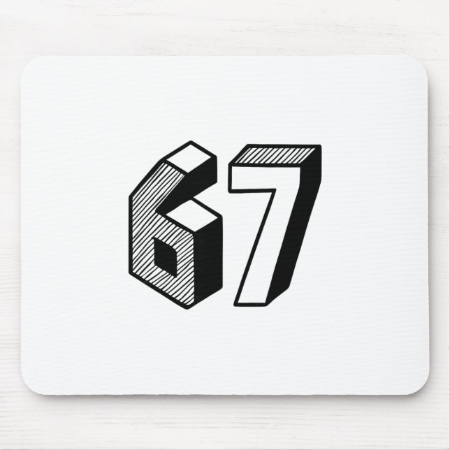 67 Meme Six Seven 6-7 Funny Internet Joke Viral Tr Mousepad (Vorne)