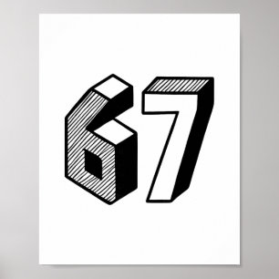67 Meme Six Seven 6-7 Lustiger Internet-Witz Viral Poster