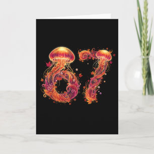 67 Meme Six Seven 6 7 Retro Qualle Meer Ozean Th Karte