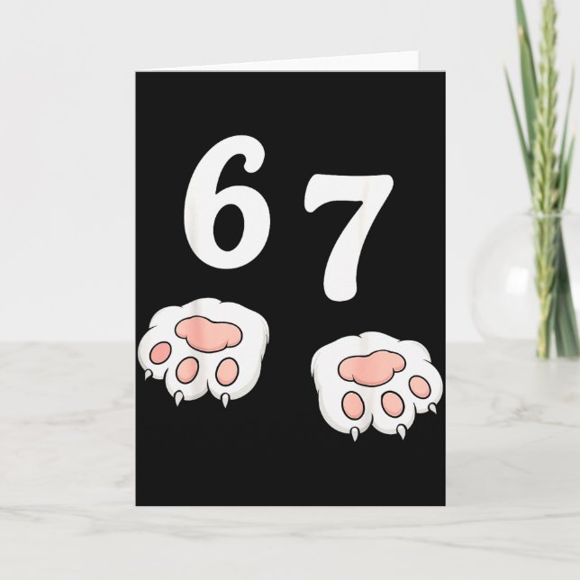 67 Meme Six Seven 6 7 Shirt Meme Lustige Katze 67  Karte (Vorderseite)
