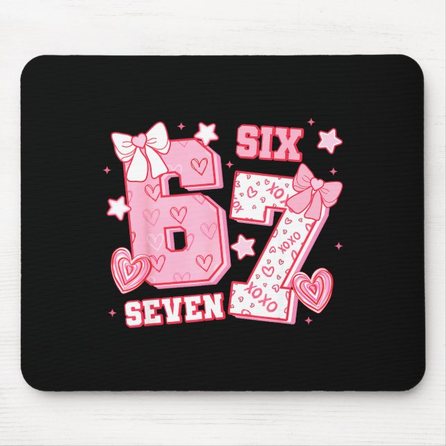 67 Meme Six Seven 6 7 Valentinstage  Mousepad (Vorne)