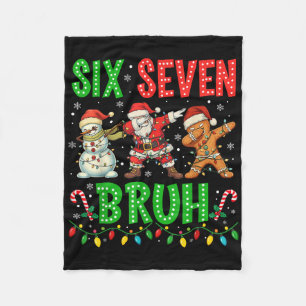 67 Meme Six Seven Bruh Dabbing Weihnachtsmann 6 7 Fleecedecke