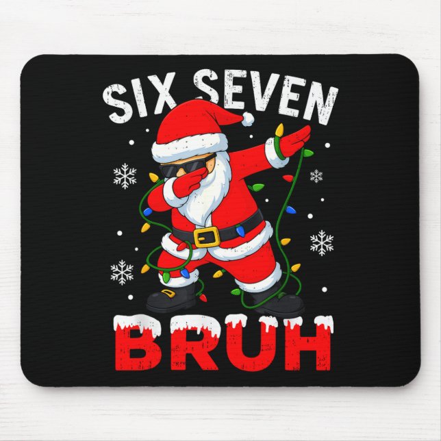 67 Meme Six Seven Bruh Dabbing Weihnachtsmann Lust Mousepad (Vorne)