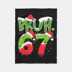 67 Meme Six Seven Bruh Lustige Zahl Weihnachten Fleecedecke